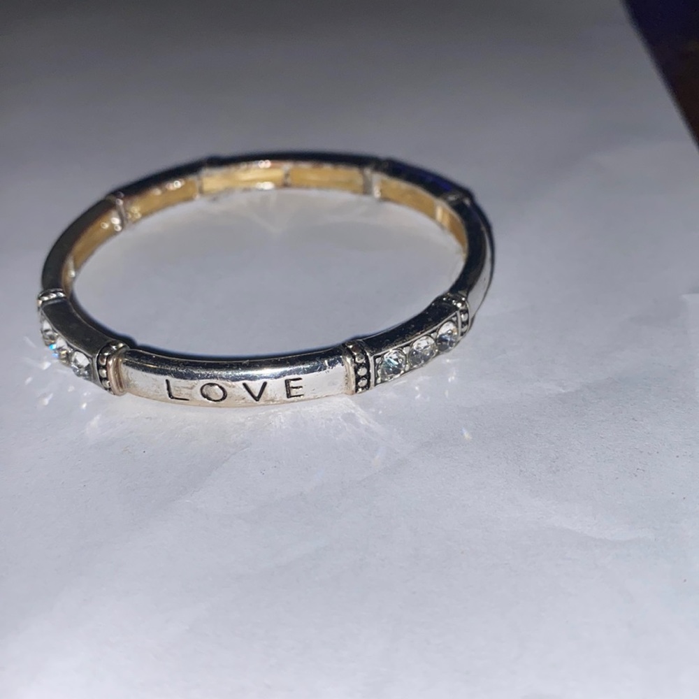 3 for $10 bracelet silver Love, stretchy